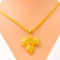 Heirloom Leaf 22K Gold Pendant Set