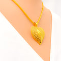 Accented Heart 22K Gold Pendant Set