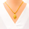Sleek Artistic 22K Gold Pendant Set