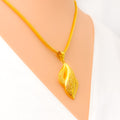 Sleek Artistic 22K Gold Pendant Set