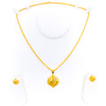 Gleaming Versatile 22K Gold Pendant Set