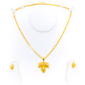 Heirloom Leaf 22K Gold Pendant Set