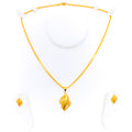 Sleek Artistic 22K Gold Pendant Set