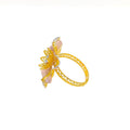 Charming Polished 22k Fancy Floral Gold Ring