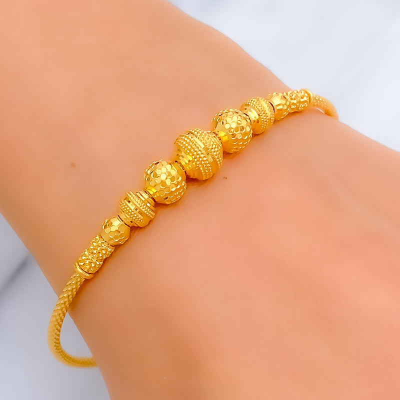 Minimalist Radiant 22k Gold Bangle Bracelet
