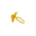 Twinkling Fashionable 22k Fancy Floral Gold Ring 