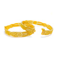 Festive Filigree Floral 22k Gold Bangle Pair 