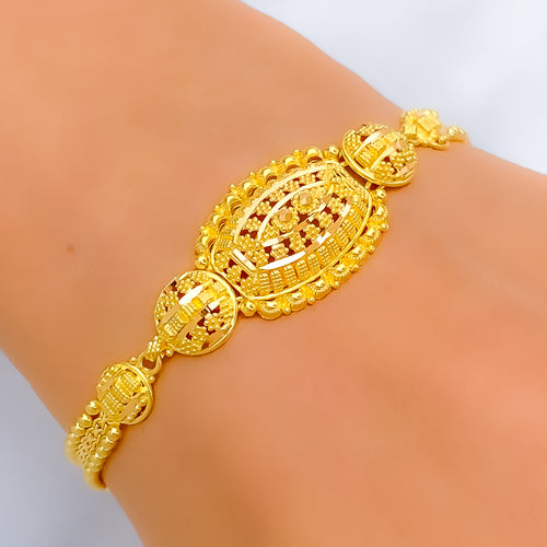 Textured Charming 22k Gold Bracelet