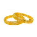 Extravagant Mandala Adorned 22k Gold Bangle Pair