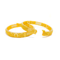 Traditional Beaded Floral 22k Gold Bangle Pair