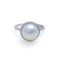 Radiant Adjustable Pearl + CZ Ring