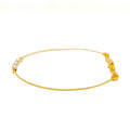 Delicate Disco Orb 22k Gold Flexi Bangle Bracelet W/Pearl