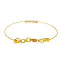 Delicate Disco Orb 22k Gold Flexi Bangle Bracelet W/Pearl