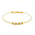Lovely Shimmering Orb 22k Gold Flexi Bangle Bracelet W/Pearl