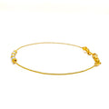 Lovely Shimmering Orb 22k Gold Flexi Bangle Bracelet W/Pearl