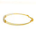 Attractive bold 22k Gold Flexi Bangle Bracelet W/Pearl