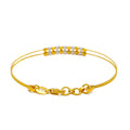 Attractive bold 22k Gold Flexi Bangle Bracelet W/Pearl