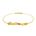 Delightful Striped 22k Gold Flexi Bangle Bracelet W/Pearl