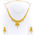 Ornamental Paisley Adorned 22k Gold Necklace Set 