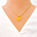 W 22k Gold Letter Pendant