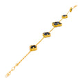 Magnificent Black Onyx 21k Gold Clover Bracelet 