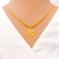 B 22k Gold Letter Pendant