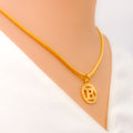 B 22k Gold Letter Pendant