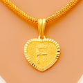 F 22k Gold Letter Pendant