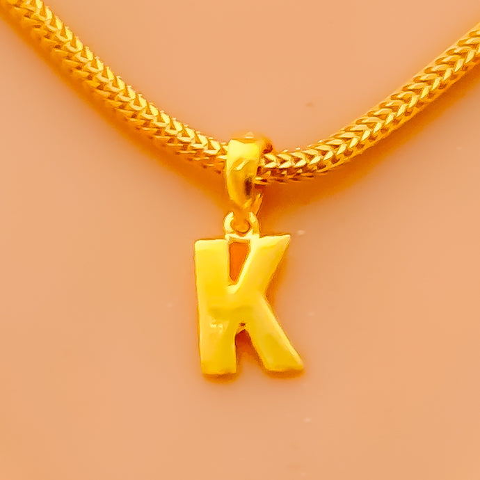 K 22k Gold Letter Pendant