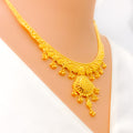 Ornamental Paisley Adorned 22k Gold Necklace Set 