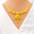 Embellished Bold Beaded 22k Gold Necklace Set 