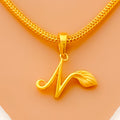 N 22k Gold Letter Pendant