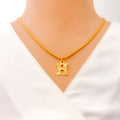 H 22k Gold Letter Pendant