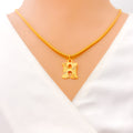 H 22k Gold Letter Pendant