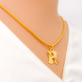 H 22k Gold Letter Pendant