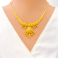 Glimmering Sophisticated 22k Gold Tasseled Necklace Set 