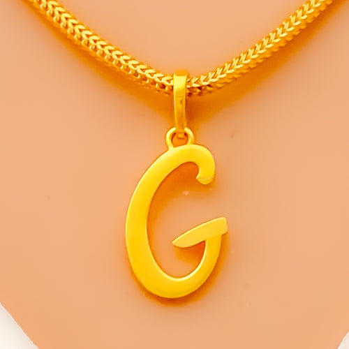 G 22k Gold Letter Pendant