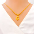 G 22k Gold Letter Pendant