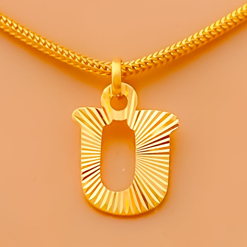 U 22k Gold Letter Pendant