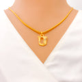 U 22k Gold Letter Pendant