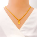 B 22k Gold Letter Pendant