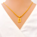 B 22k Gold Letter Pendant