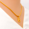 B 22k Gold Letter Pendant