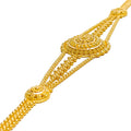 Refined Floral Three Chain 22k Gold Bracelet