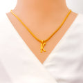 K 22k Gold Letter Pendant