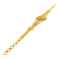 Refined Floral Three Chain 22k Gold Bracelet