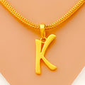 K 22k Gold Letter Pendant