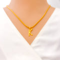 K 22k Gold Letter Pendant