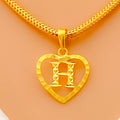 H 22k Gold Letter Pendant