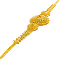 Upscale Floral Beaded 22k Gold Bracelet 